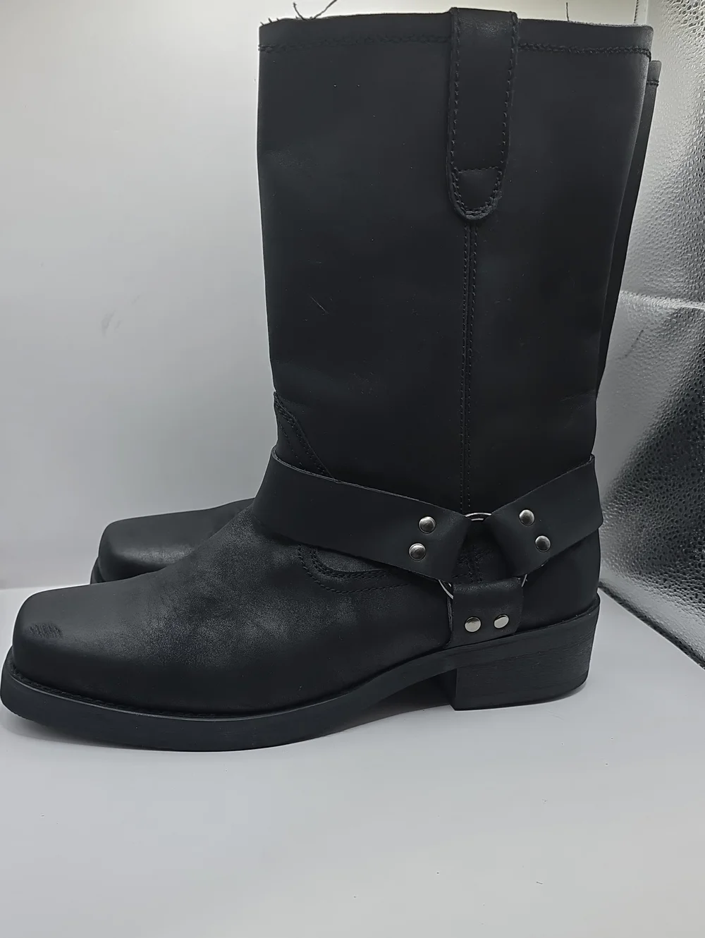 ID REQUIRED MEN'S FASHION BIKER BOOTS WORK TOUGH DRESS SIZE 11M